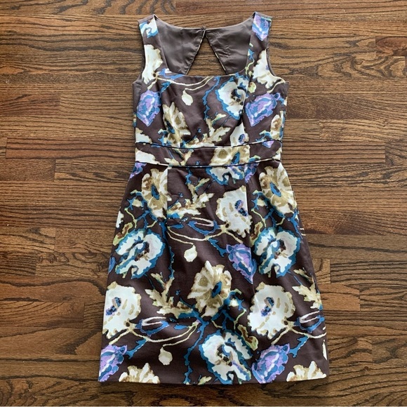 Antonio Melani Beautiful Chocolate Brown Floral Dress Size 4 - Picture 1 of 8